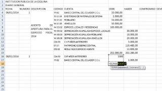 Contabilidad Gubernamental en Excel parte 1 diario general curso contabilidad gobierno pública [upl. by Atteuqehs]