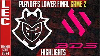 G2 vs BDS Highlights Game 2  LEC Playoffs Lower Round 4 Summer 2024  G2 Esports vs Team BDS G2 [upl. by Akiram814]