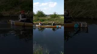 Devizes to Westminster race canoe coming through on the Kennet and Avon canal in West Berkshire [upl. by Gader891]