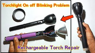 Jy Super 9050 Torch Light On off Blinking Problem Repair Led Rechargeable Torch Repair Switch [upl. by Shane]