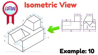 Mastering Isometric Views Engineering Drawing Tutorial for Beginners  Example 10 [upl. by Niwrud]