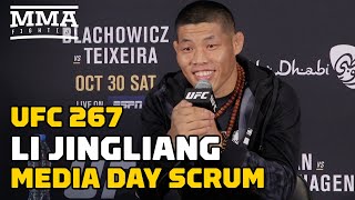 Li Jingliang Responds To Khamzat Chimaev Lets See Who Eats Who  UFC 267  MMA Fighting [upl. by Knowling]