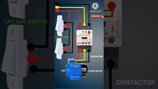 2 phase motor connection with two way switch with 3danimation shortsvideoelectric [upl. by Brigid284]