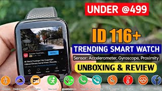 Best Smart Watch Under 499  ID 116  Smart Watch Unboxing amp Review  HD Display BT Call 🔥 By SG [upl. by Galatea]