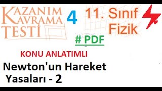 11 Sınıf  Fizik  MEB Kazanım Testi 4  Newtonun Hareket Yasaları  2  PDF  EBA  AYT [upl. by Harriman]