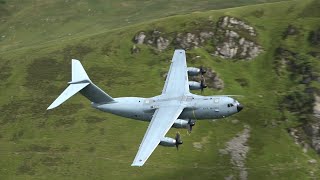 RAF A400M ATLAS SOARS THROUGH THE MACH LOOP [upl. by Holloway]