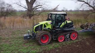 Claas Axion 960 Terra Trac mit Köckerling Winterland grubbern 2021 [upl. by Airdnahc]