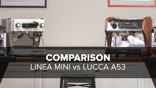 La Marzocco Linea Mini VS LUCCA A53 Direct Plumb Espresso Machine Comparison [upl. by Ax]