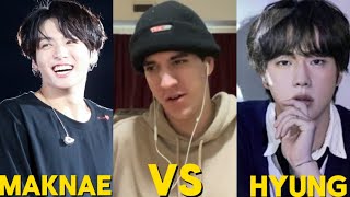 BTS Maknae Line VS Hyung Line [upl. by Kcirderf]