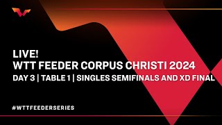 LIVE  T1  Day 3  WTT Feeder Corpus Christi 2024  Singles Semifinals and Mixed Doubles Final [upl. by Atinnek37]