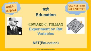 3C Tolmans Experiment on RatVariablesLatent Learning Purposive BehaviourSS Theory [upl. by Htessil]