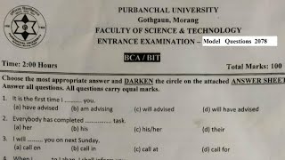 Purbanchal University BCA Entrance Questions  Purbanchal University BIT Entrance Model Questions [upl. by Kern]