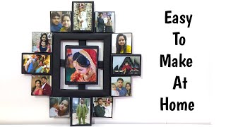 How To Make Photo Collage Frame With Cardboard  DIY Photo Frame  Photo Frame Making At Home [upl. by Packton]