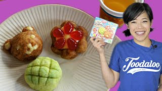 Popin Cookin Fresh BAKERY  miniature Japanese DIY baking kit  TINY melon pan kuma pan [upl. by Bunting699]