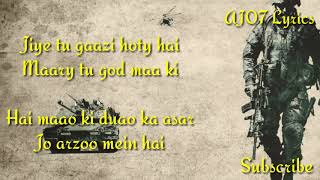 Watan Ka IshqSahir Ali Bagga  ISPR Song AJ07 Lyrics Official Video [upl. by Laina]