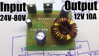 Powerful BUCK 10A 24V 80V to 12V [upl. by Martella]