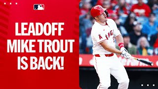 Mike Trout hits a leadoff homer for the first time since  2012 😳 [upl. by Pebrook]