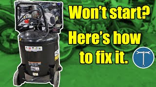 How to diagnose an air compressor that won’t start Fixing a Harbor Freight compressor [upl. by Donaugh751]