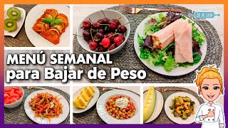 💚 Menú Semanal para BAJAR de PESO 1 🤩 SALUDABLE y ECONÓMICO 👍 Menú para Adelgazar Ideal Dieta 💖 [upl. by Garrott]