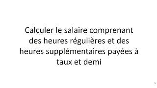 Calculer le salaire hebdomadaire [upl. by Paulo]