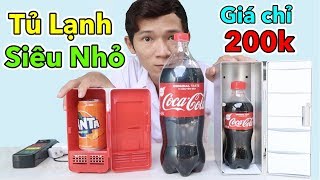 Lâm Vlog  Dùng Thử Tủ Lạnh Mini Nhỏ Nhất Thế Giới Giá 200k  Mini Fridge 10 [upl. by Nisen354]