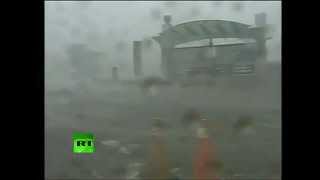 Heavy Typhoon TEMBIN SWEPT Taiwan on Friday Morning 24 Aug 2012 [upl. by Toile]