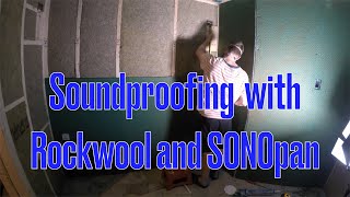 Soundproofing walls with Rockwool and SONOpan [upl. by Harahs155]