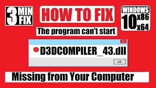 How To Fix d3dcompiler 43dll Is Missing Error On Windows 11 [upl. by Annadroj]