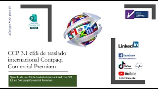 CCP31 Cfdi de traslado internacional en Contpaqi Comercial Premium [upl. by Daffi]