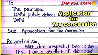 application for fee concession  write an application to the principal for full fee concession।शुल्क [upl. by Liamaj]