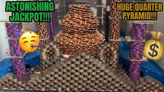 MUST WATCH 50 QUARTER CHALLENGE 500000000 BUY IN HIGH RISK COIN PUSHER MEGA JACKPOT [upl. by Eulalia954]