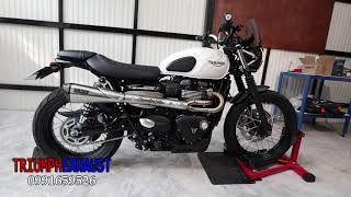 Triumph Street Scrambler full vance and hines 21 exhaust [upl. by Sampson]