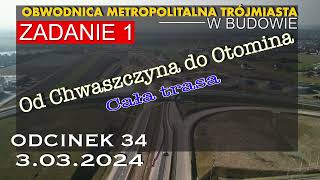 Obwodnica Metropolitalna Trójmiasta ZADANIE 1 odc34 cała trasa [upl. by Azrim]