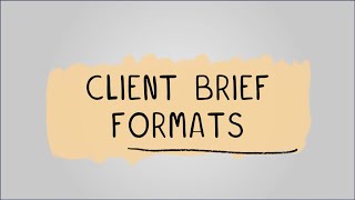 Client Brief Formats  R093 Creative iMedia in the Media Industry [upl. by Allenaj453]