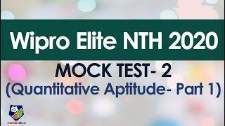 Wipro Elite NTH Mock Test 2 Quantitative Section Part 1 with Solutions by Talent Battle [upl. by Kathryn]