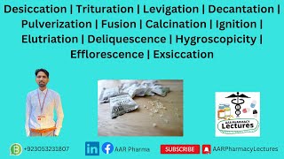 Desiccation  Trituration  Hygroscopicity  Efflorescence  Pharmaceutics basic definitions [upl. by Key]