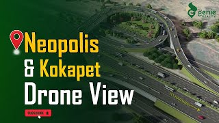 Kokapet and Neopolis Drone Views and Devlopments genierealty kokapet neopolis luxuryflats 4BHK [upl. by Nilesoy]