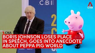 The moment Boris Johnson lost his place in a speech and spoke about Peppa Pig World [upl. by Nayhr]