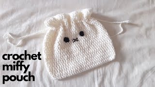 crochet miffy drawstring pouch [upl. by Radmilla]