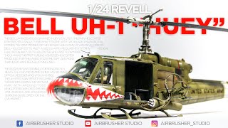 Bell UH1 Iroquois quotHueyquot  124 REVELL SCALE MODEL [upl. by Esele25]