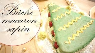 JE CUISINE UNE BUCHE SAPIN DE NOEL PISTACHE FRAMBOISE [upl. by Oinigih]