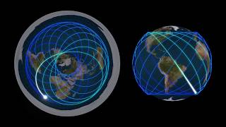 The ISS orbit visualized on the flat earth map Azimuthal equidistant projection [upl. by Sesylu]