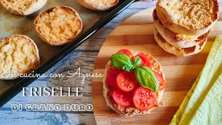 FRISELLE freselle frise di GRANO DURO ricetta pugliese  fatte in casa semplici e genuine 🍅 [upl. by Amadas]