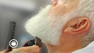 40 Year Beard Gets 1st Professional Cut EVER [upl. by Quincey32]