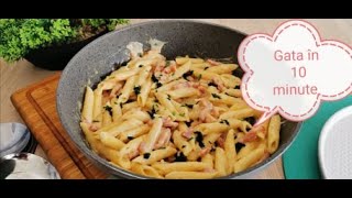 Paste Carbonara cu bacon și smântână  în doar 10 minute  Pasiune amp Savoare [upl. by Leila]