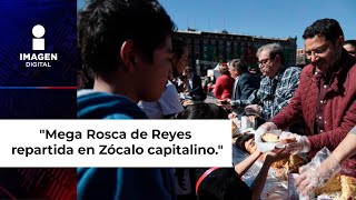 Parten Mega Rosca de Reyes en el Zócalo capitalino [upl. by Pet457]