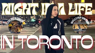 EXPLORING THE NIGHT LIFE OF TORONTO🇨🇦  Texan BBQ YongeDundas Square Street Performances Etc [upl. by Napra]