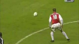 Bergkamp Flick  Goal Against Newcastle [upl. by Enicar]