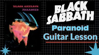 Paranoid Black Sabbath Guitar Lesson  RiffsChordsFills [upl. by Vitkun]