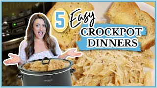 The BEST Crockpot Recipes  5 Easy and DELICIOUS Dinners  Cook Clean And Repeat [upl. by Nirek672]